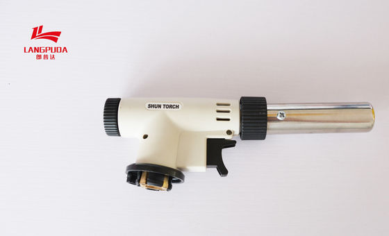 Arme à feu de flamme réglable de butane de 18.5cm, torche rechargeable de gaz de butane
